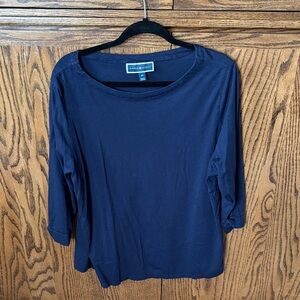 Karen Scott Navy Long Sleeve Top